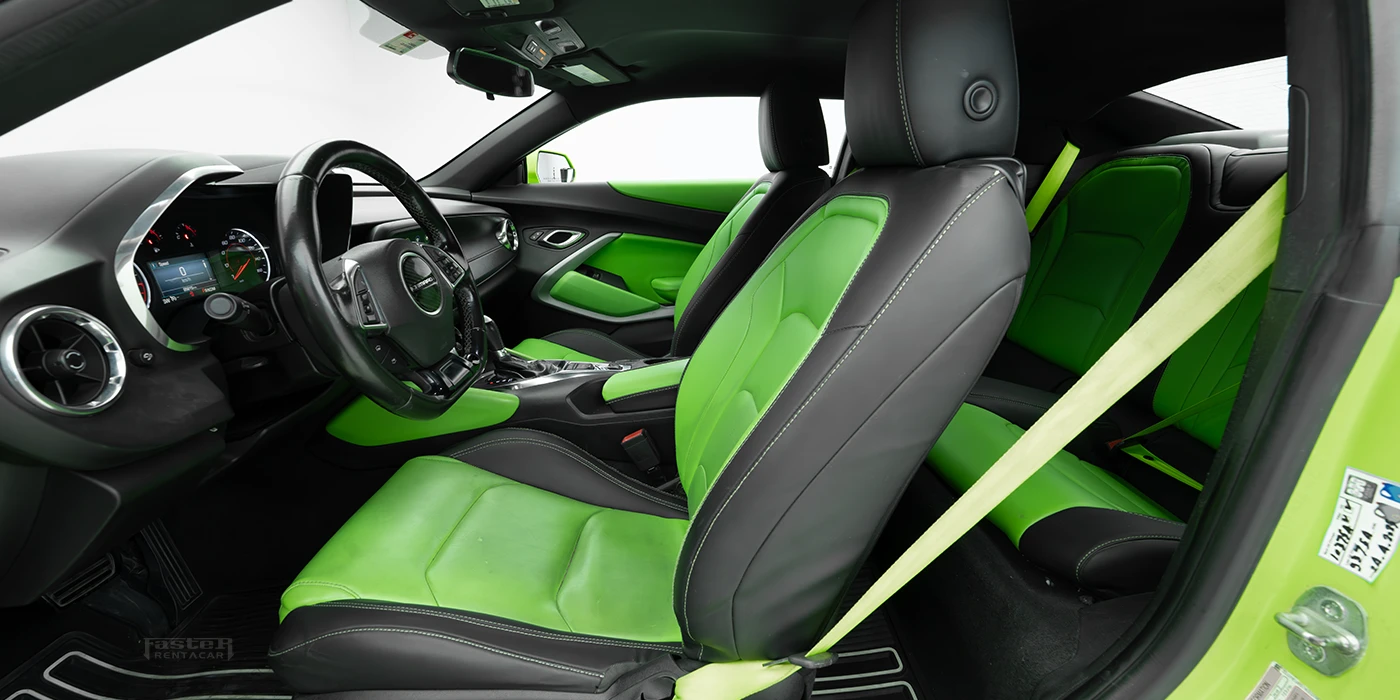 Chevrolet Camaro Green Interior Front Seats
